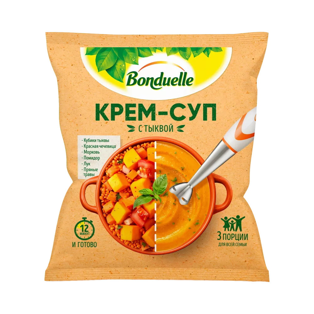Овощи замороженные Bonduelle, крем-суп с тыквой, 350 г