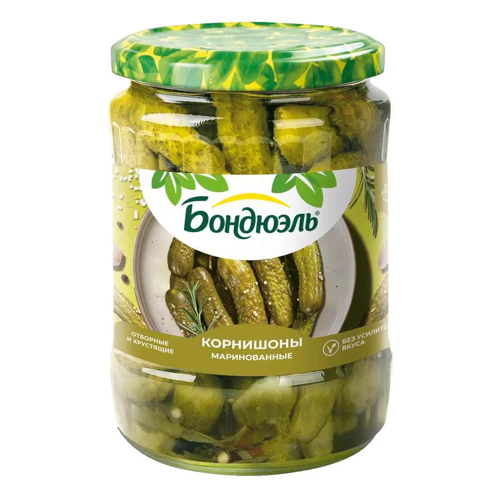 Огурцы маринованные Бондюэль, корнишоны, 540 г
