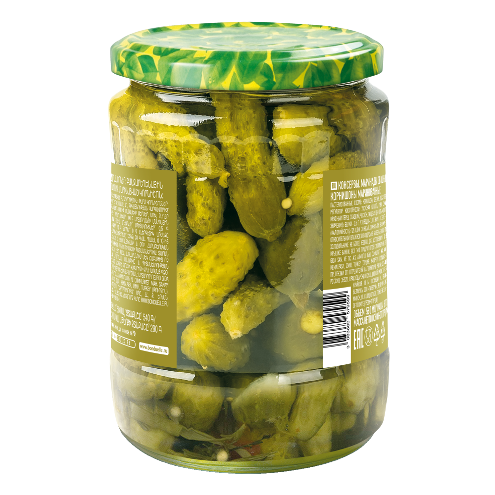 Огурцы маринованные Бондюэль, корнишоны, 540 г