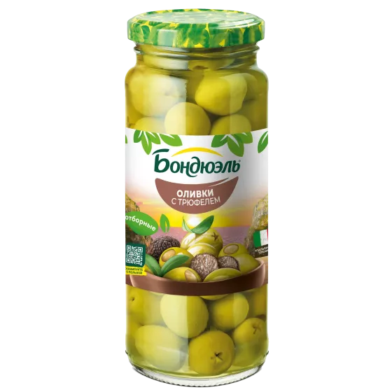 Оливки без косточки Бондюэль, с трюфелем, 300 г