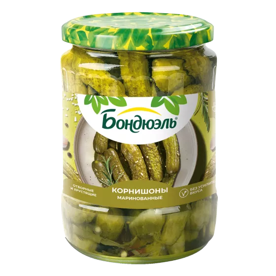 Огурцы маринованные Бондюэль, корнишоны, 550 г