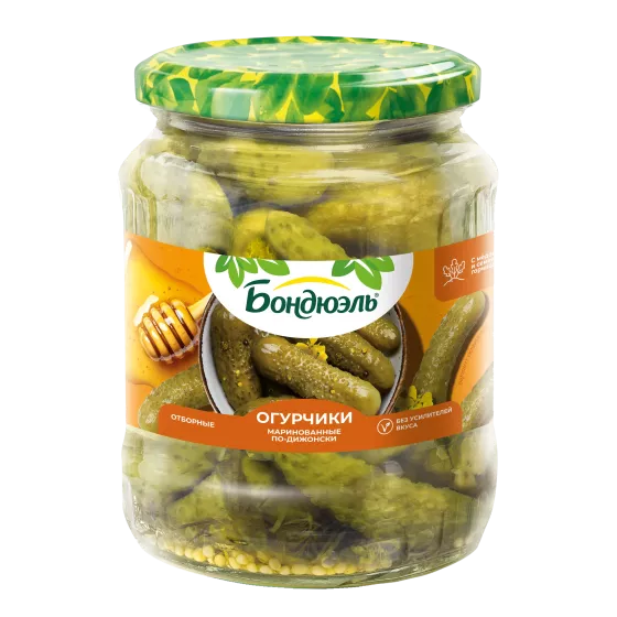 Огурцы маринованные Бондюэль, по-дижонски, 680 г