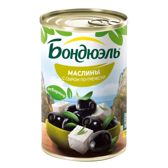 Маслины Бондюэль без косточки, с сыром по-гречески, 300 г