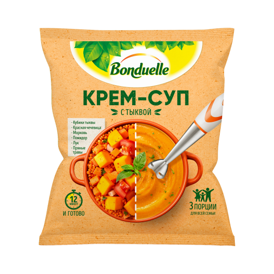 Овощи замороженные Bonduelle, крем-суп с тыквой, 350 г