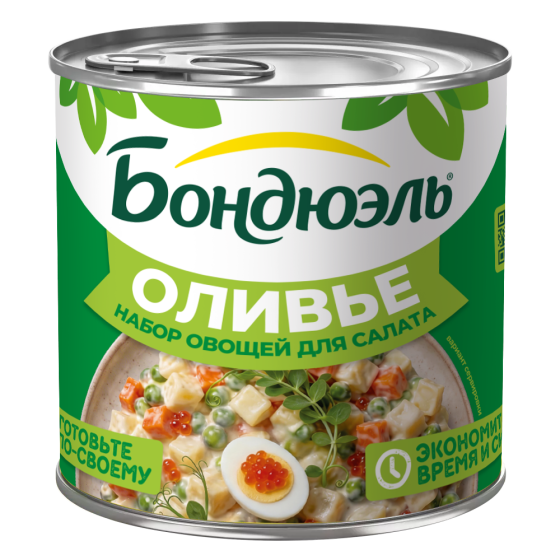 Бондюэль Набор овощей для салата Оливье 425 мл